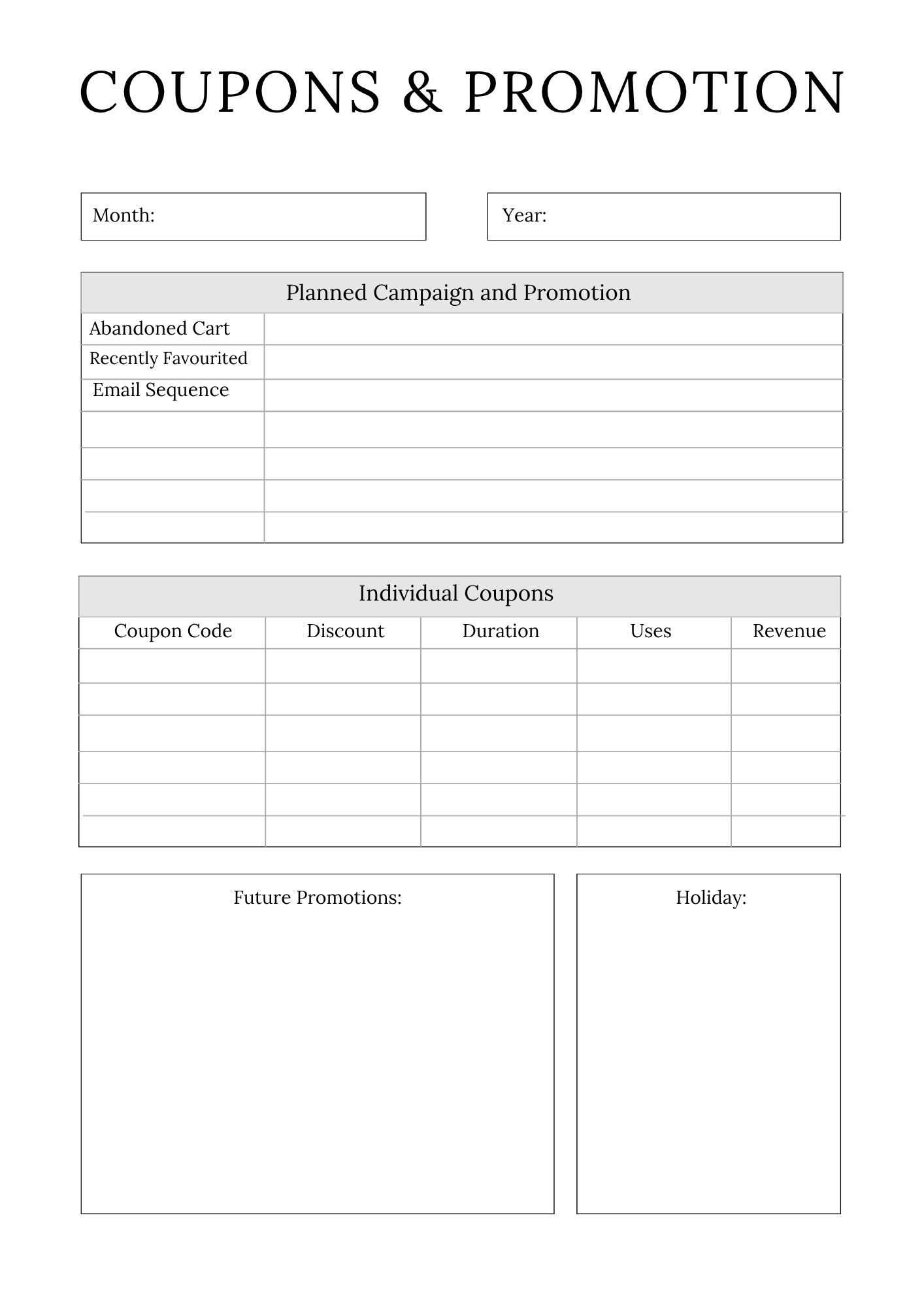 Online Shop Planner