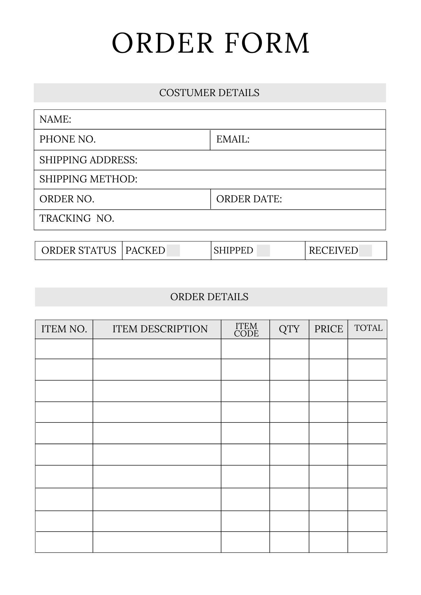 Online Shop Planner